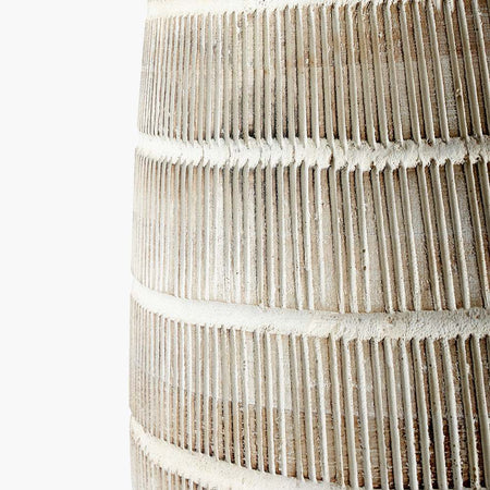 Dambula White Wash Wood Textured Tall Neck Table Lamp