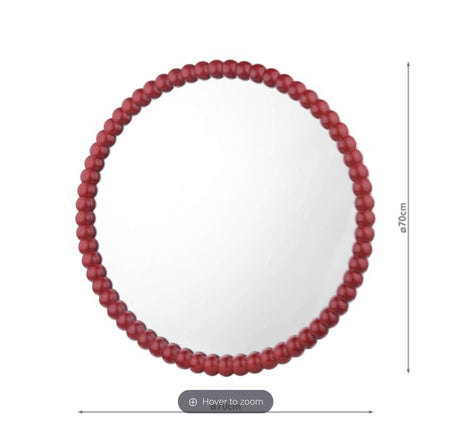Ruan Round Mirror Red 70cm