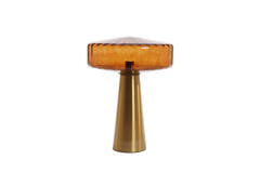 Table lamp Ø40x53 cm PLEAT glass brown+gold