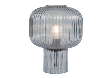 Demarius Table Lamp Blue Ribbed Glass