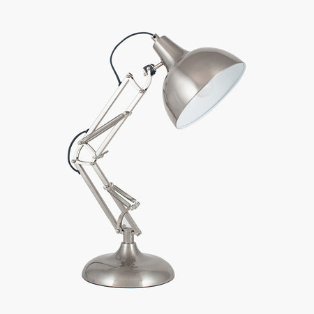 Alonzo Matt Brushed Chrome Angled Task Table Lamp