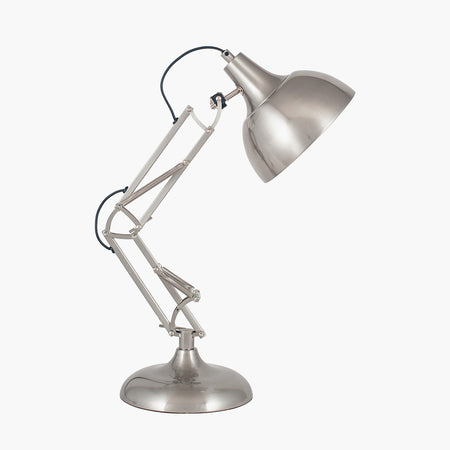 Alonzo Matt Brushed Chrome Angled Task Table Lamp