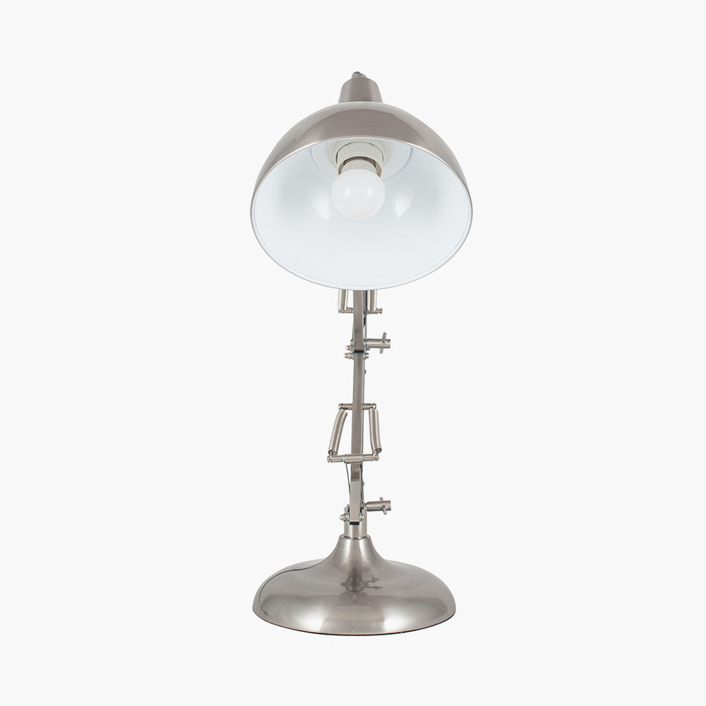Alonzo Matt Brushed Chrome Angled Task Table Lamp