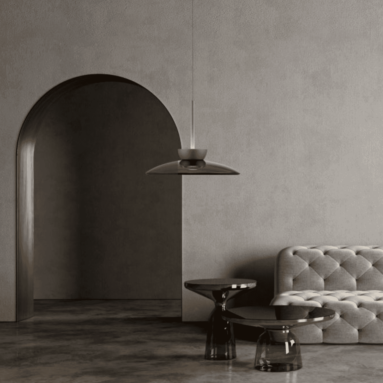 Bronze LED pendant - Smoked glass