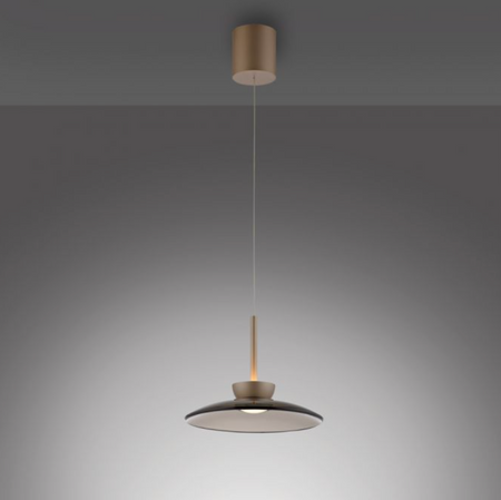 Bronze LED pendant - Smoked glass