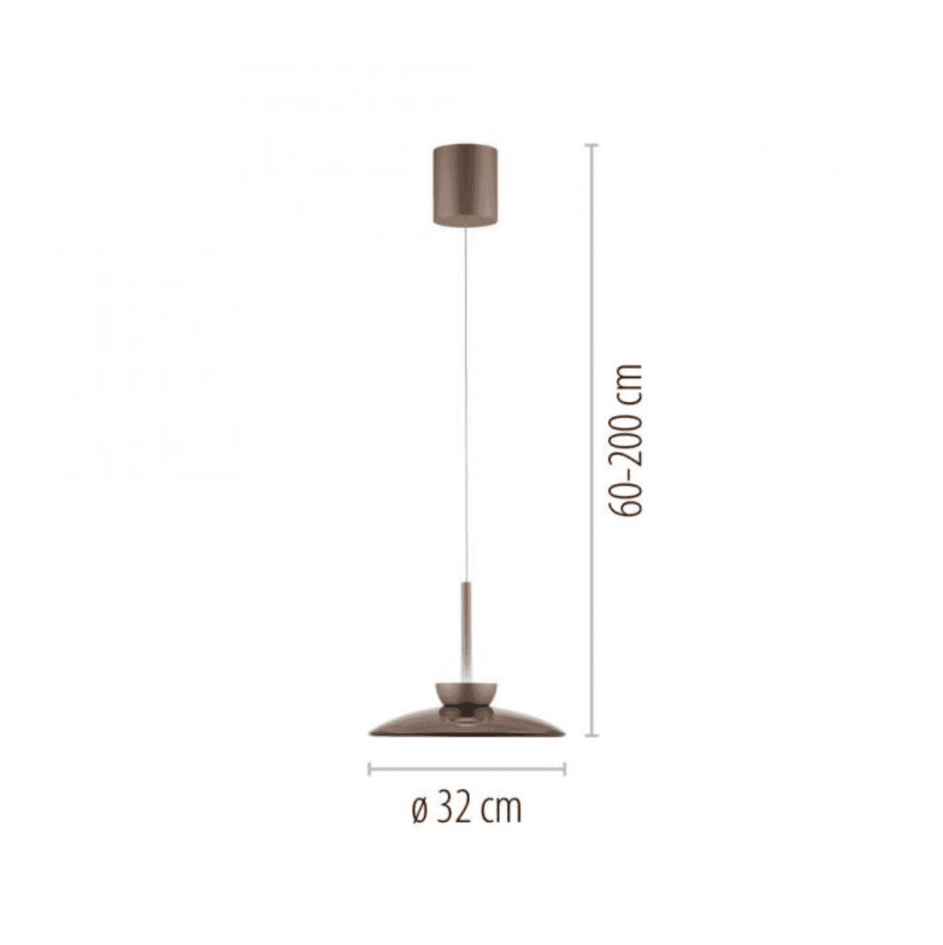 Bronze LED pendant - Smoked glass