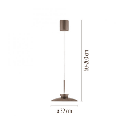 Bronze LED pendant - Smoked glass