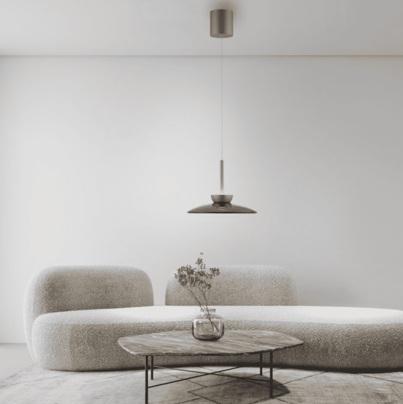 Bronze LED pendant - Smoked glass