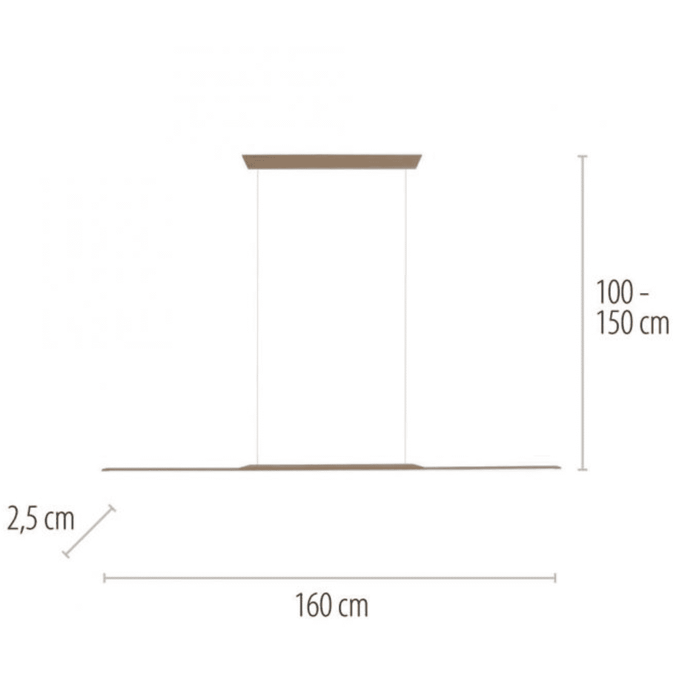 LED pendant light - Bronze 160x25 height adjustable