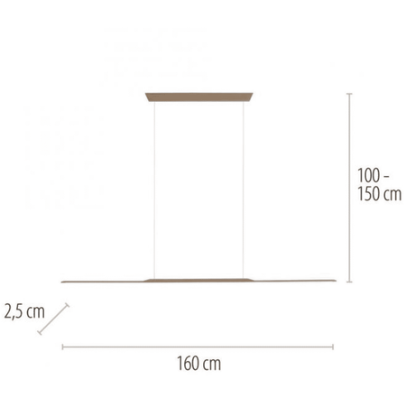LED pendant light - Bronze 160x25 height adjustable