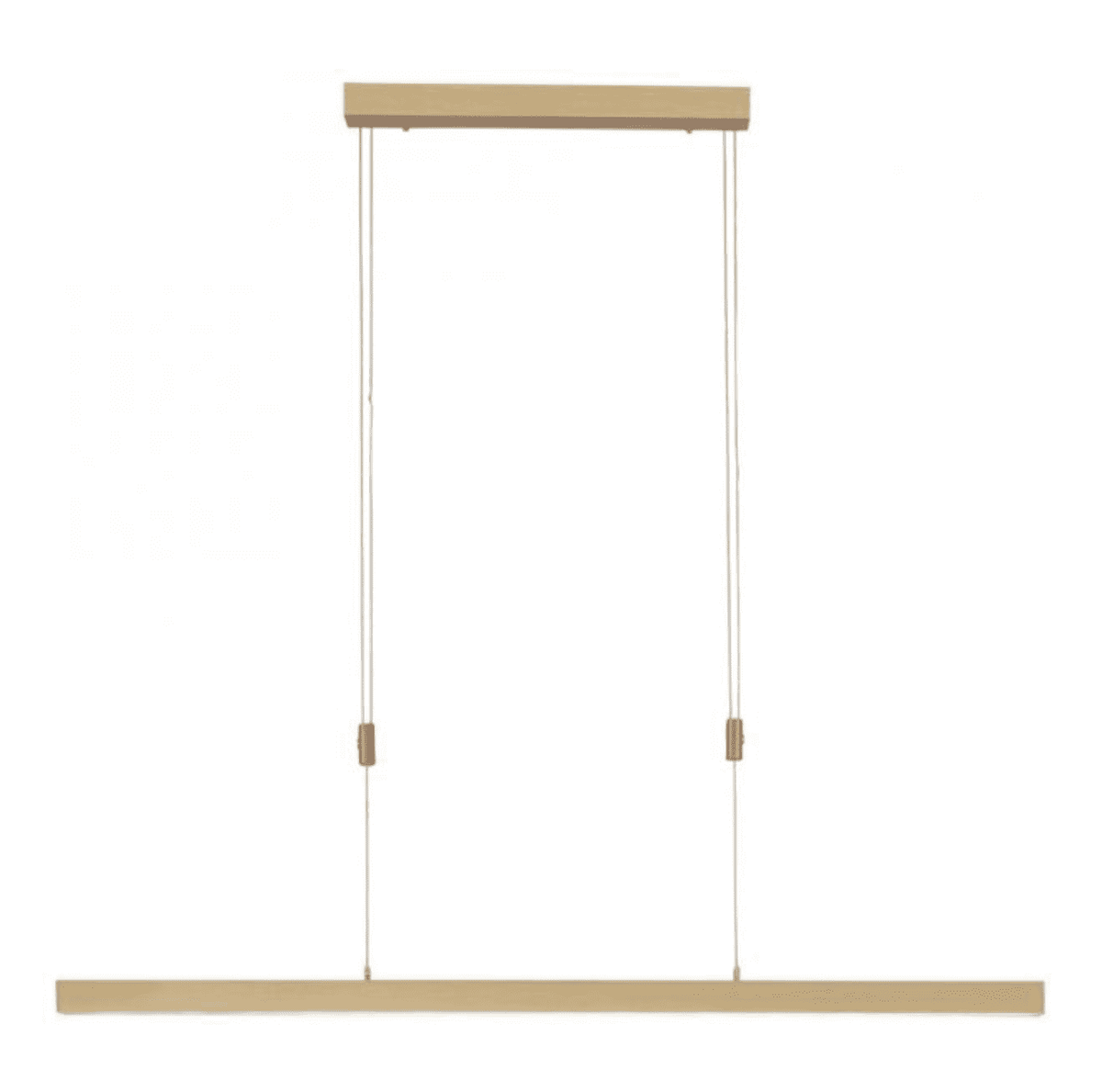 LED pendant light, matt brass, linear, filigree design, touch dimmer