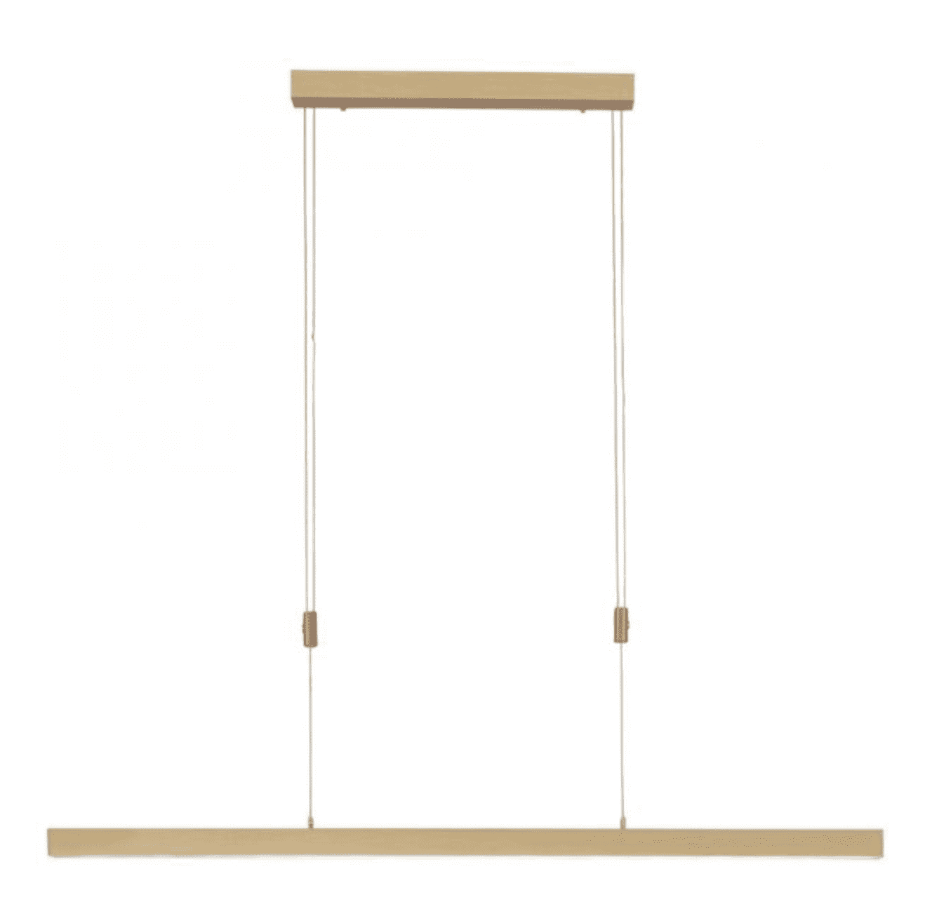 LED pendant light, matt brass, linear, filigree design, touch dimmer