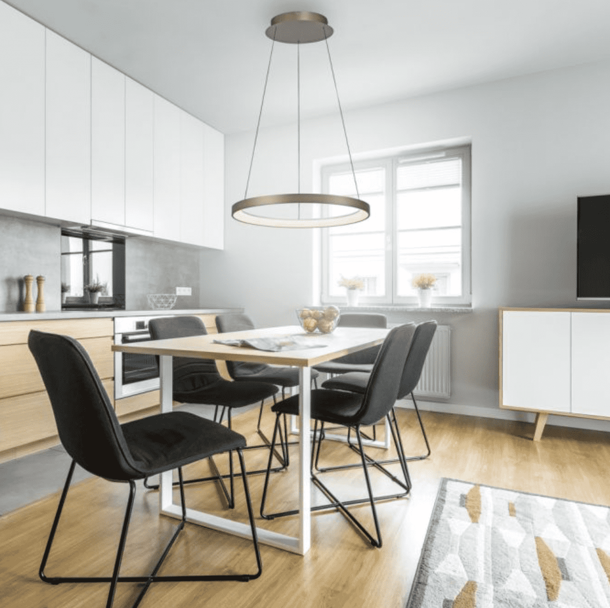 Brown LED pendant light, height adjustable, dimmable memory function