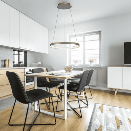 Brown LED pendant light, height adjustable, dimmable memory function