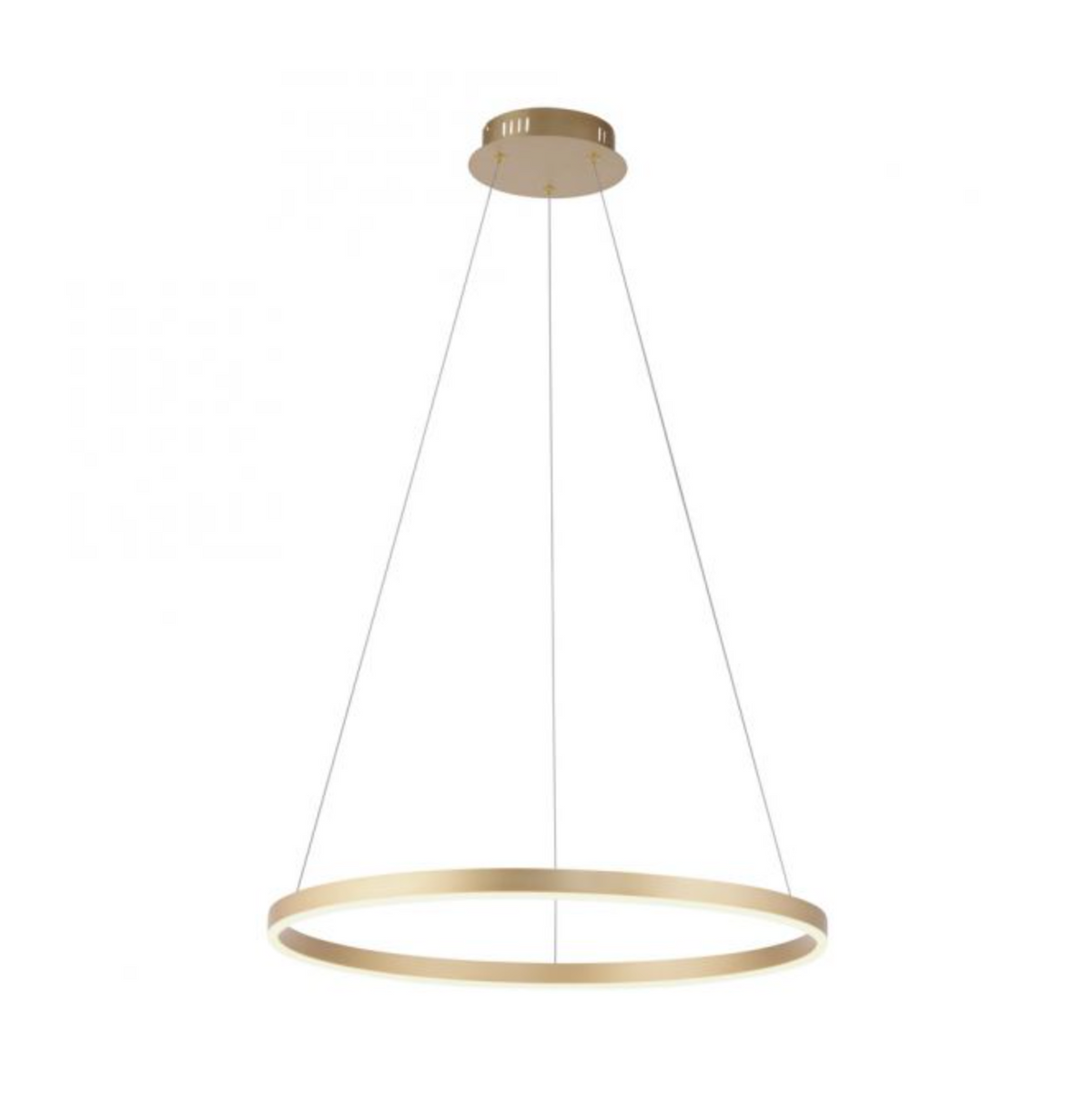 LED pendant light matt brass round 60cm dimmable - Warm white