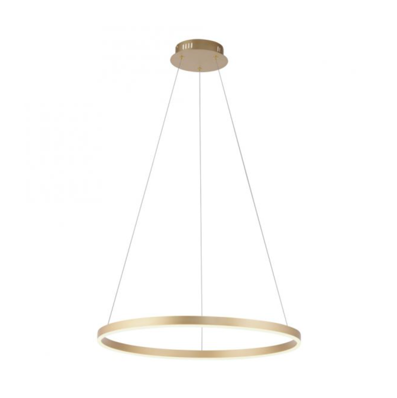 LED pendant light matt brass round 60cm dimmable - Warm white