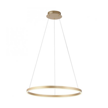 LED pendant light matt brass round 60cm dimmable - Warm white