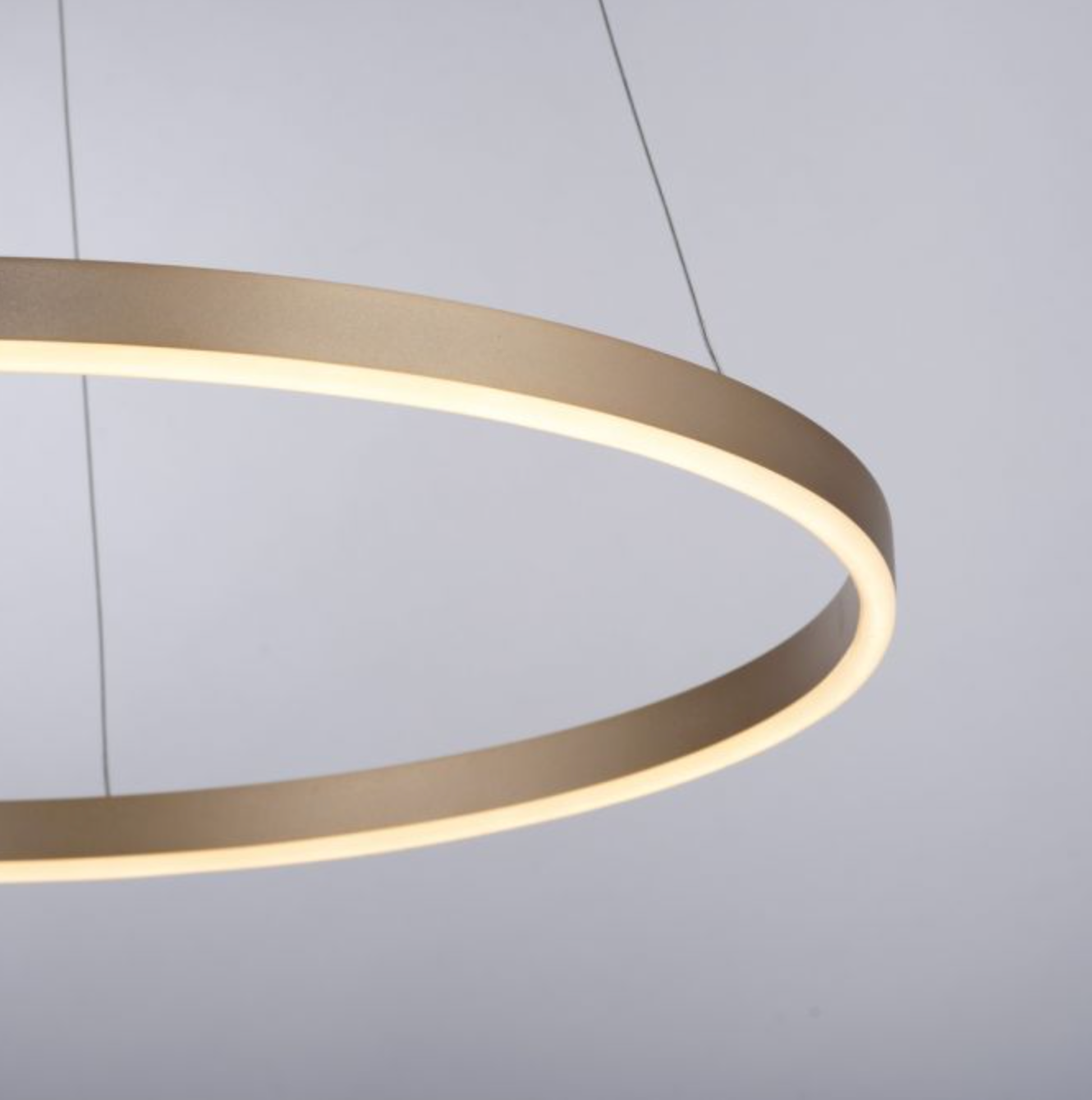 LED pendant light matt brass round 60cm dimmable - Warm white
