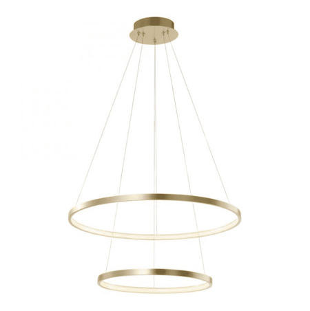 LED Gold pendant light - 2 Light rings