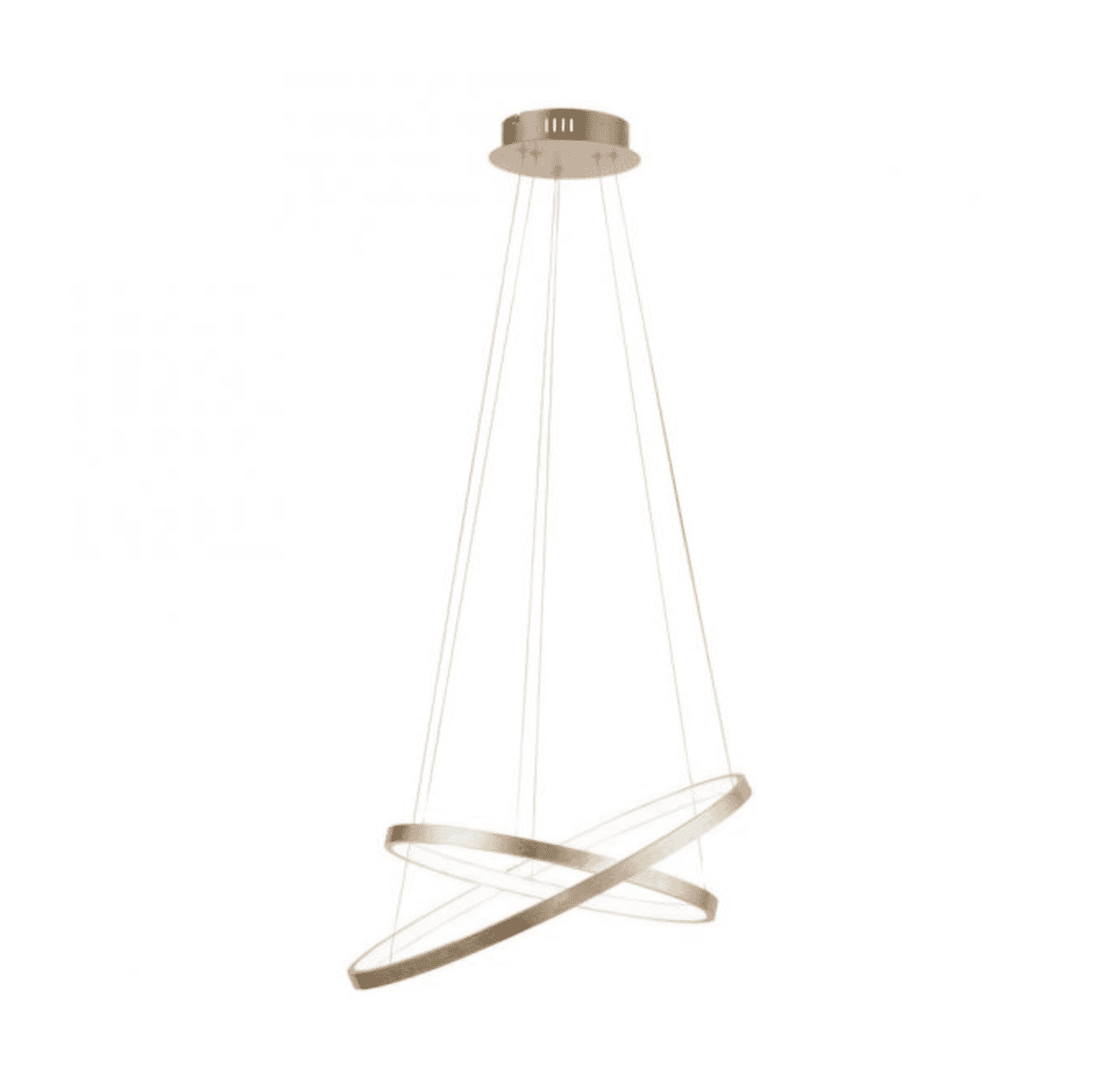 LED Gold pendant light - 2 Light rings