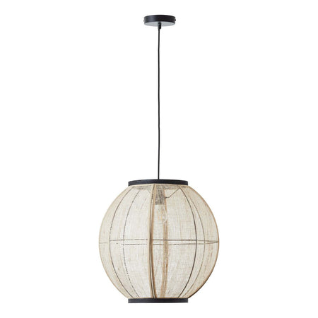 Zaire 1lt Pendant Natural linen & matt black
