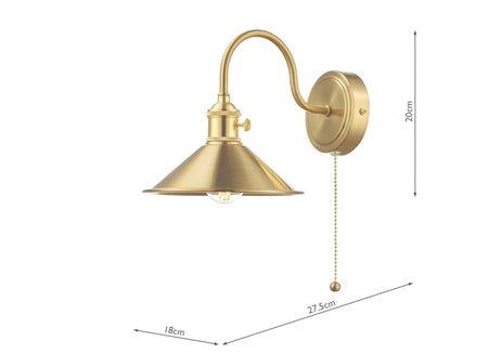 Hadano Wall Light Brass With Brass Shade