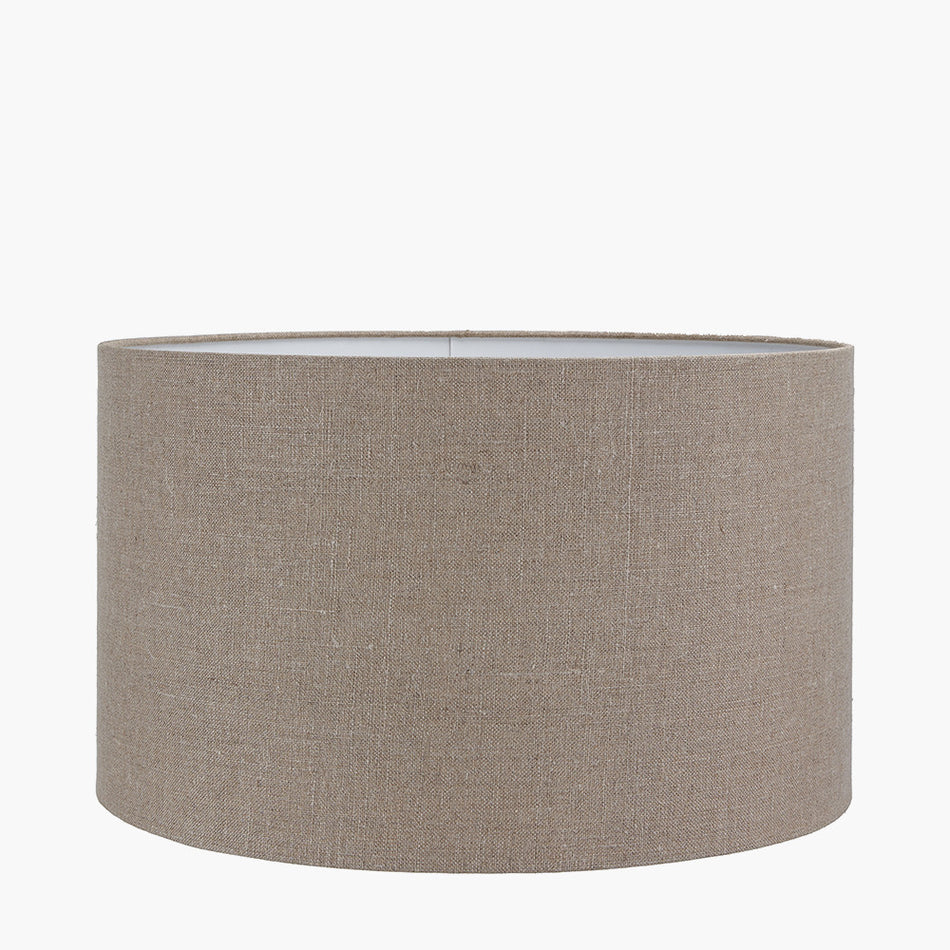 Edward 35cm / 14 inch Natural Linen Cylinder Shade