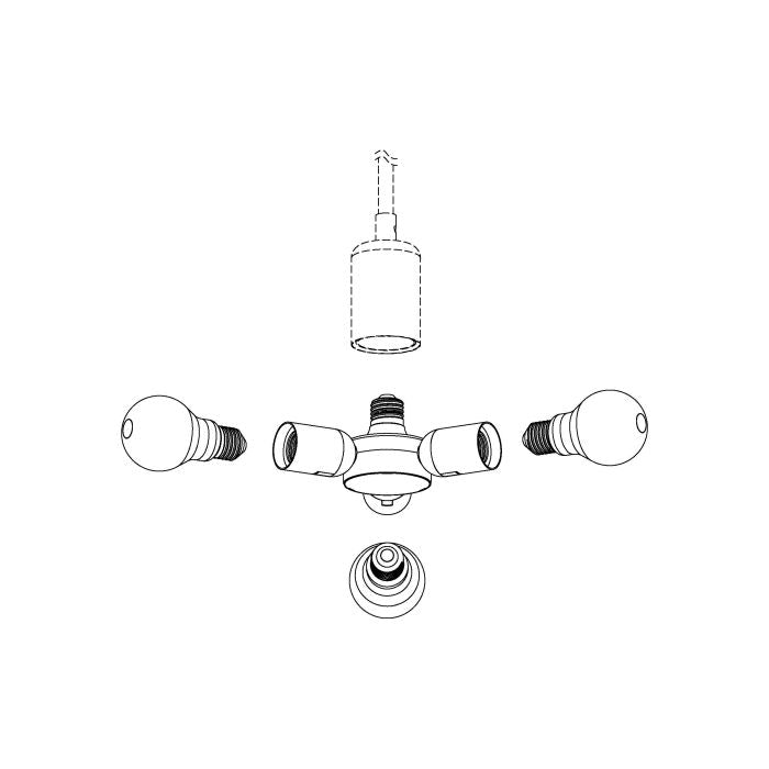 RUEDA E27 3 light converter white