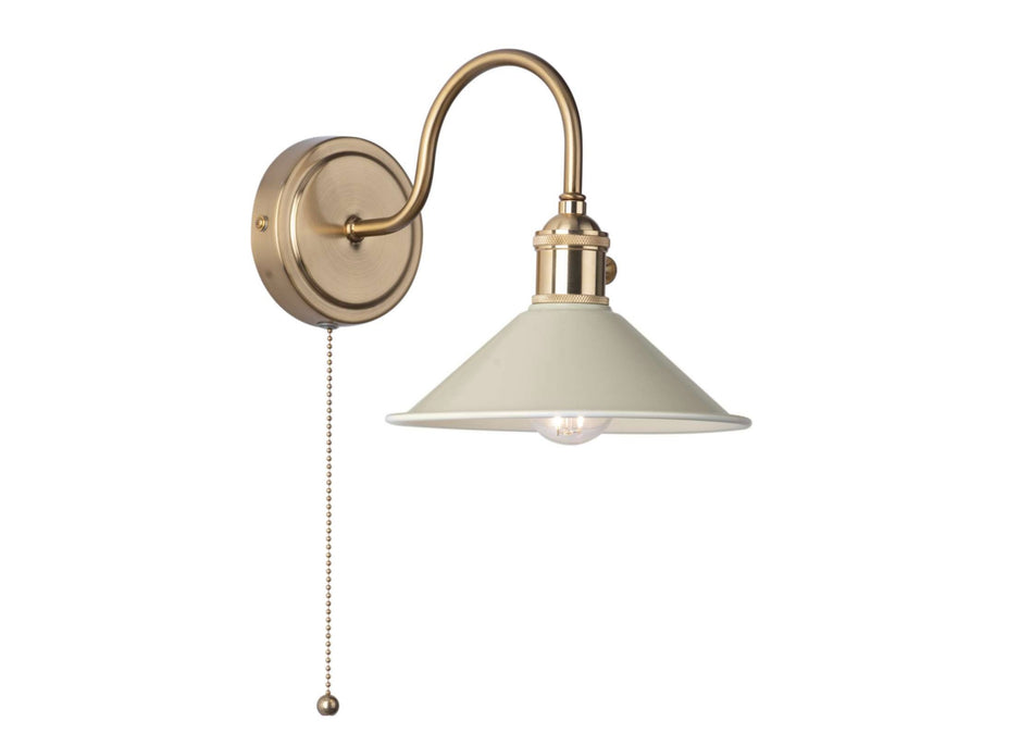Hadano Wall Light Natural Brass With Cashmere Shade