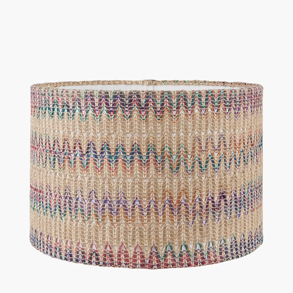 Langtang 35cm / 14 inch Multi Colour Woven Cylinder Shade