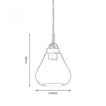 1006/1 Ab Turua 1 X 60W Es Glass Pendant