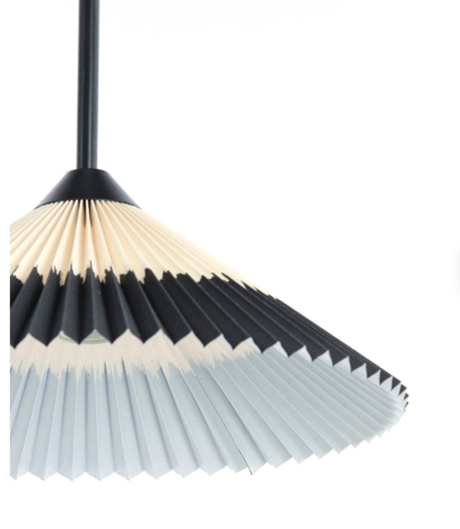 hanging lamp Ø45x17 cm PLEATED black+natural