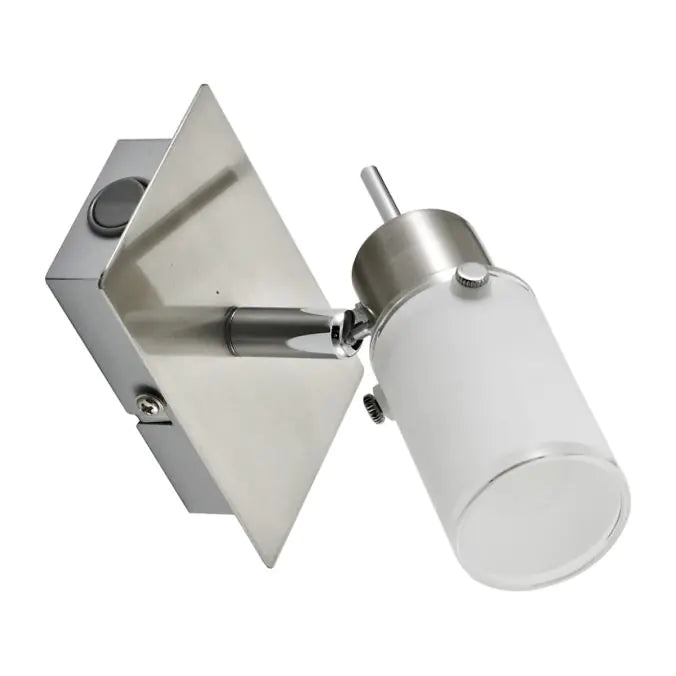 LED wall light, adjustable light head, rocker switch, frosted glass