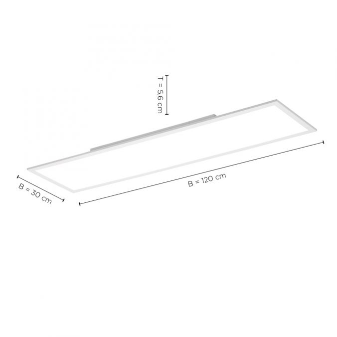 LED panel, white, 120x30cm, flat, CCT, dimmable, ceiling light