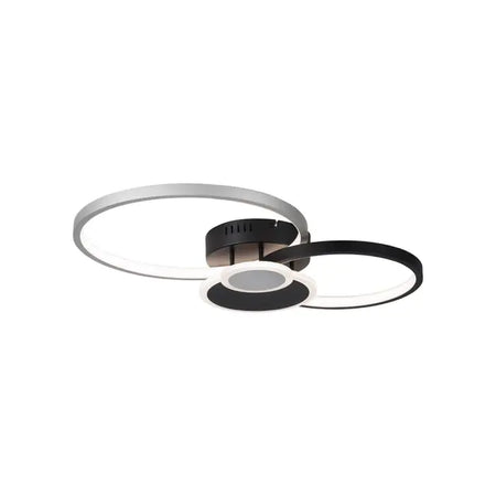 LED ceiling lamp black aluminum 4 rings warm white energy-saving