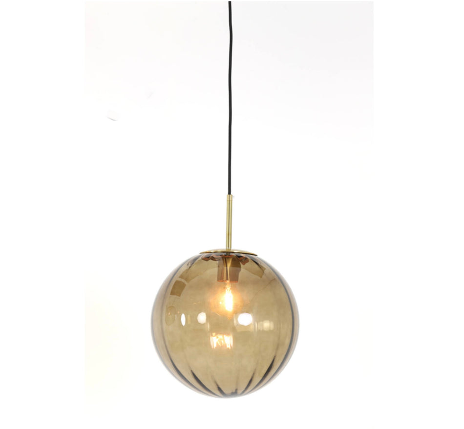 MAGDALA brown glass and gold ceiling pendant