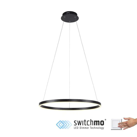LED pendant light anthracite round Ø60cm dimmable Switchmo warm white