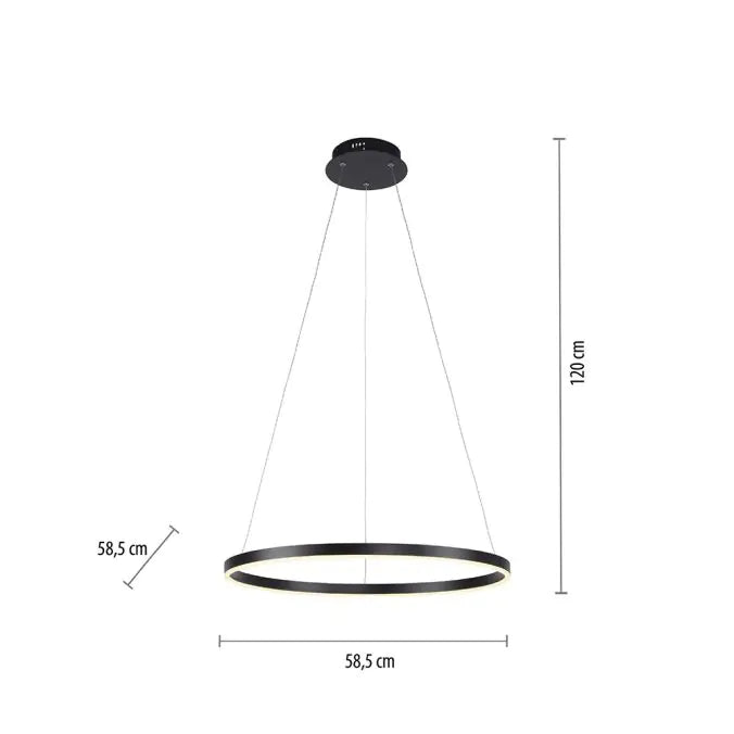 LED pendant light anthracite round Ø60cm dimmable Switchmo warm white