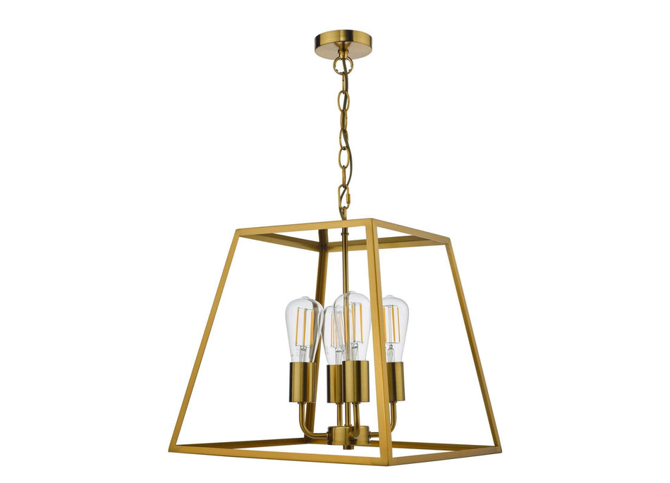 Academy 4 Light Lantern Natural Brass