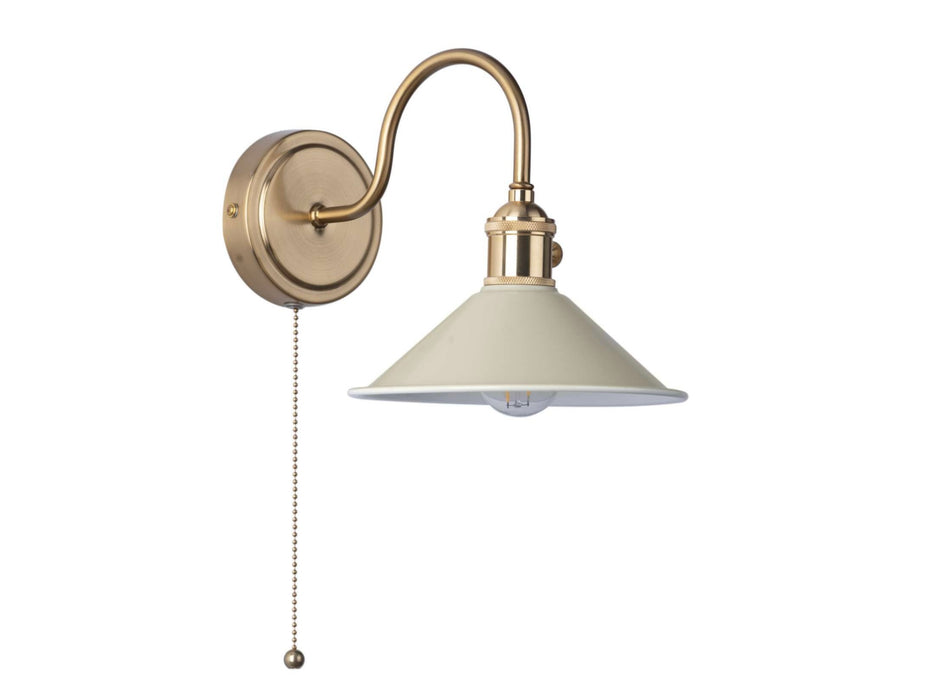 Hadano Wall Light Natural Brass With Cashmere Shade