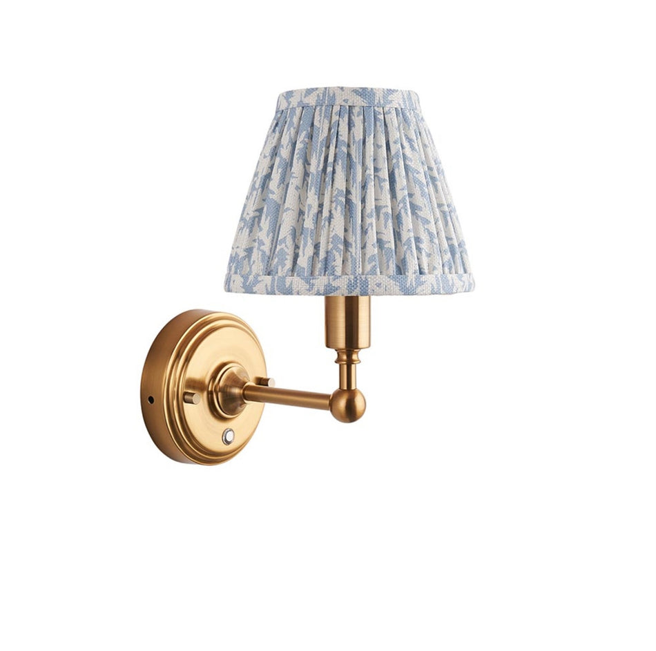 Burley Rechargeable Wall light & leaf shell bay blue shade 16cm shade