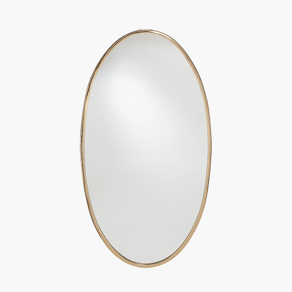 Gold Metal Oval Wall Mirror