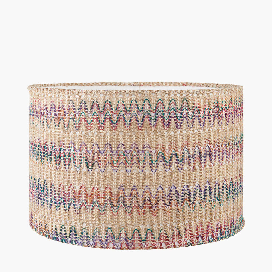 Langtang 35cm / 14 inch Multi Colour Woven Cylinder Shade