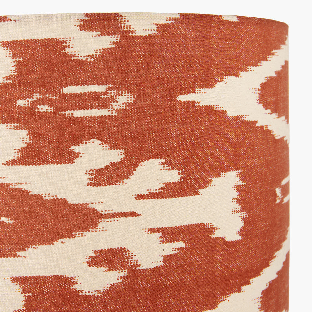 Lars 40cm / 16 inch Cinnamon Ikat Patterned Cylinder Shade