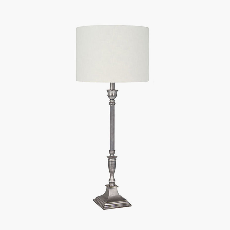 Canterbury Antique Silver Metal Table Lamp