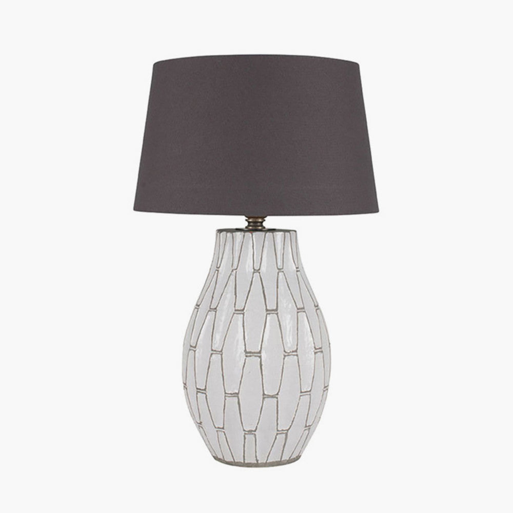 Gaudi White Stoneware Geometric Table Lamp