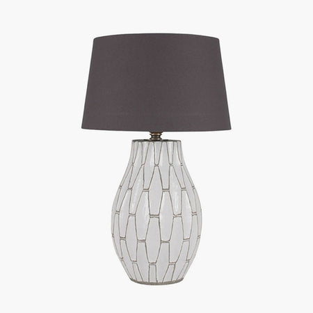 Gaudi White Stoneware Geometric Table Lamp