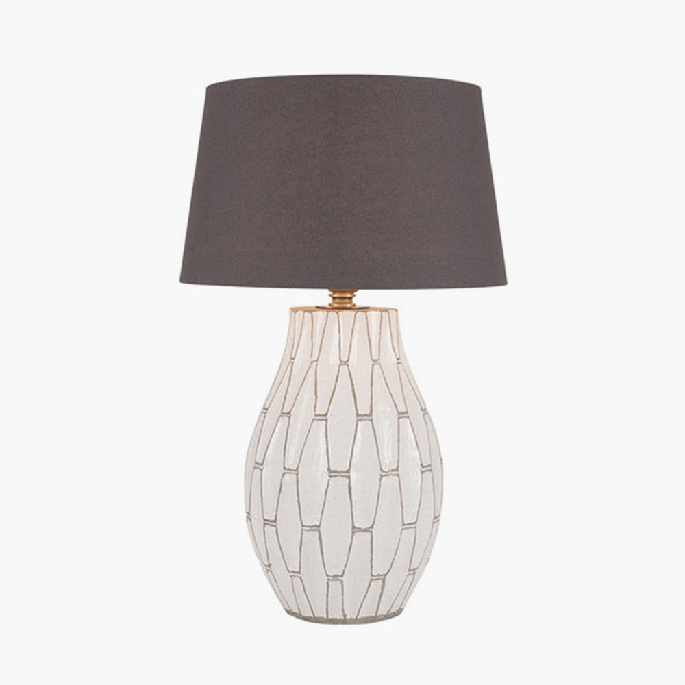 Gaudi White Stoneware Geometric Table Lamp