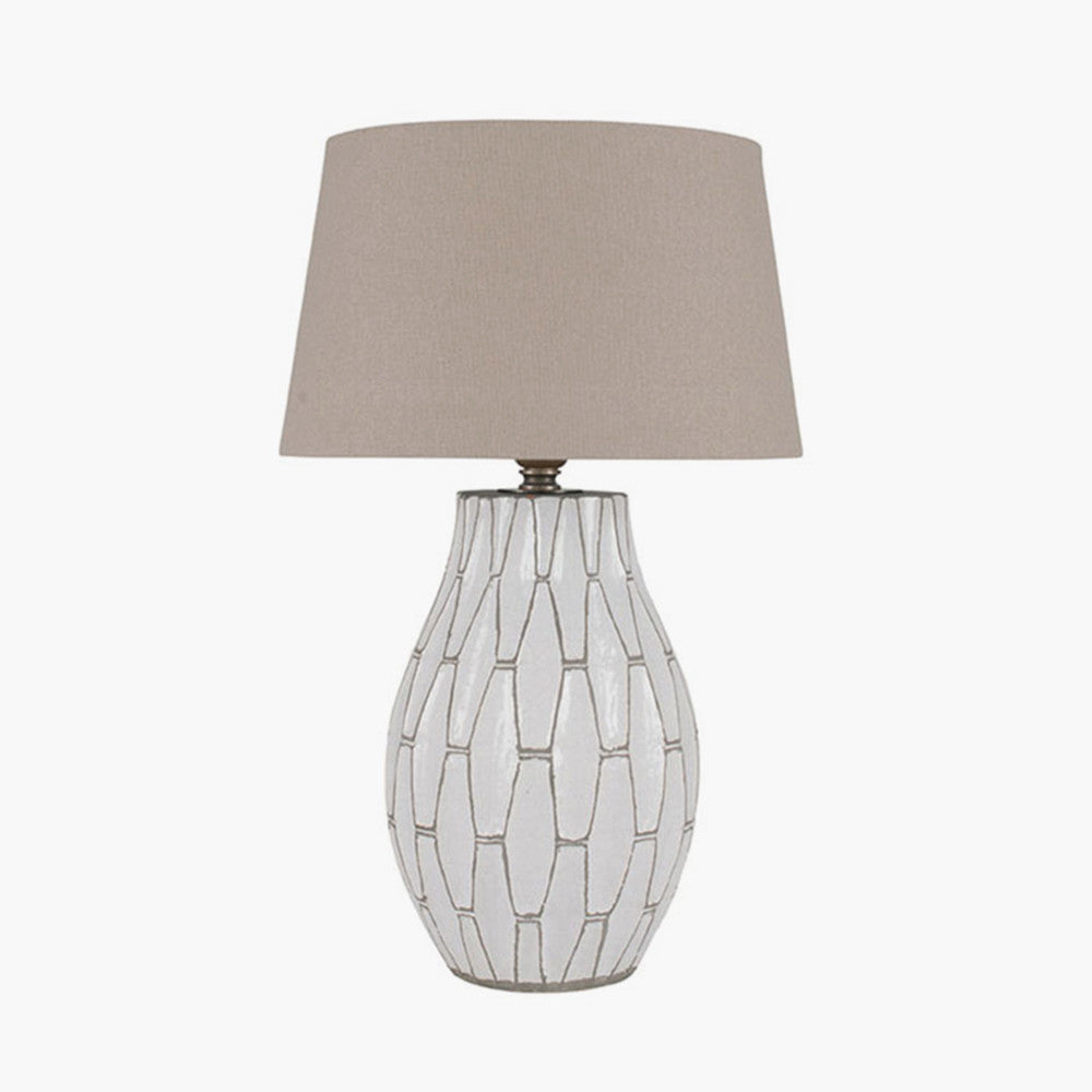 Gaudi White Stoneware Geometric Table Lamp