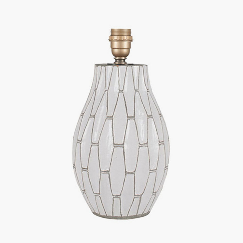 Gaudi White Stoneware Geometric Table Lamp